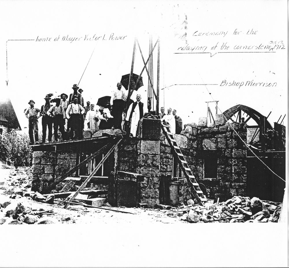 Christ Episcopal Church of Hibbing MN, Ceremony for the re-laying of the cornerstone Oct 17, 1912